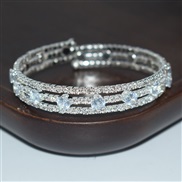 (SL 121   Silver)Starry layer Rhinestone zircon twining opening bangle bracelet gold silver color diamond bracelet woma