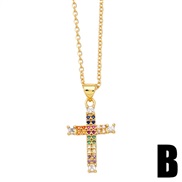 (B) cross necklace wo...