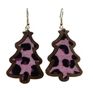 ( Pink 1 ) earringsEarrings christmas leopard christmas tree long earring