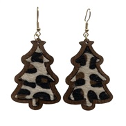 ( light brown 1 ) earringsEarrings christmas leopard christmas tree long earring