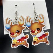 ( 3 )earrings retro christmas earrings christmas deer long Earring christmas new