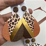 ( 2  water drop leopard print)earrings occidental style exaggerating leopard earrings retro ear stud style