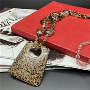 (1  brown leopard print)jewelry leopard hedging long necklace  resin Round sweater chainwomen