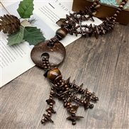 ( brown1)jewelry necklace color  retro long  wind necklace