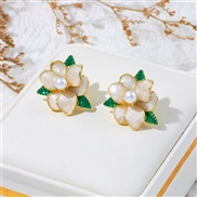 (A1529)sweet small fresh temperament flower earrings candy colors retro wind Earring autumn