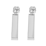 ( Silver)Autumn and Winter Alloy earrings occidental style Earring woman gold square polishing surface Metal earring wi
