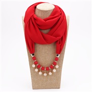 (red )Pearl Chiffon necklace woman spring Autumn and Winter fashion spring summer woman