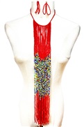 (color  red)Africa customs color beads necklace set long style tassel sweater chainnecklace