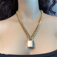 ( Gold   necklace)punk aluminum chain pendant  Rock necklace key long necklace