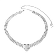 (C 629) multilayer love diamond necklace  samll exaggerating chain