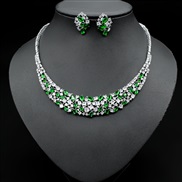 ( green)occidental styleins luxurious temperament brief shine high-end zircon bride necklace earrings set