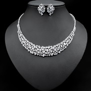 ( white)occidental styleins luxurious temperament brief shine high-end zircon bride necklace earrings set