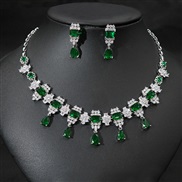 ( green)occidental style fashion luxurious drop zircon mosaic lady bride set set
