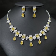 ( yellow)occidental style fashion luxurious drop zircon mosaic lady bride set set