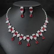 ( red)occidental style fashion luxurious drop zircon mosaic lady bride set set