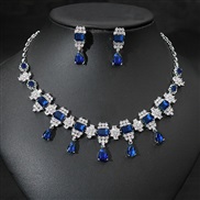 ( blue)occidental style fashion luxurious drop zircon mosaic lady bride set set