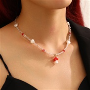 (NZ3 16baihong) occidental style pendant necklace set Pearl beads trend collocation woman necklace