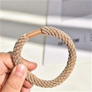 (2  khaki) more style brief high elasticity leather girl student circle all-Purpose rope