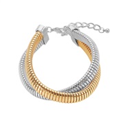 (B232 )occidental style exaggerating Double layer personality wind necklace  fashion punk wind snake chain bracelet