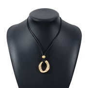 ( Gold)occidental style personality Irregular circle pendant necklace  temperament brief rope chain