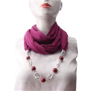 (red )ethnic style ornament pure color Round ceramic gem necklacel travel scarves