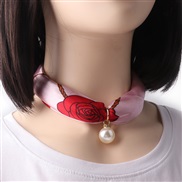 (12)Korea necklace Pearl scarves short style clavicle samll apparel fitting lady scarves
