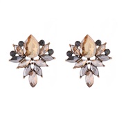 (coffeeg )earrings occidental style retro palace wind colorful diamond flowers earrings woman temperament fashion high