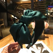 (Dark green) bow Headband woman Korean style Chiffon Cloth belt pure color Headband