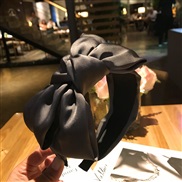 (Dark gray) bow Headband woman Korean style Chiffon Cloth belt pure color Headband