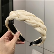 ( Rice white ) Headband belt temperament pure color twisted Headband