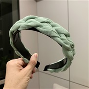 (  green) Headband belt temperament pure color twisted Headband