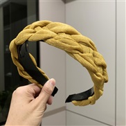 (  yellow) Headband belt temperament pure color twisted Headband