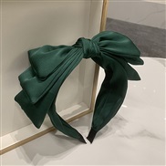 ( Dark green)Korean style retro three layer bow Headband woman classic multilayer samll high temperament Headband