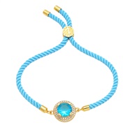 ( light blue )occidental style brief fashion embed color zircon bracelet samll retro high ropebrm