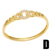 (D)occidental style fashion bamboo bangle samll embed color zircon high opening bangle womanbrm