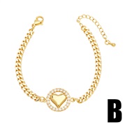 (B)occidental style fashion love bracelet samll embed zircon high Peach heart starfish bracelet womanbrm