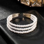 (Pearl 1)multilayer diamond Pearl bracelet wedding fully-jewelled Pearl bangle woman