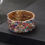 (7 Golden color) fully-jewelled elasticity bangle more row diamond gold silver claw chain multilayer Rhinestone bracelet
