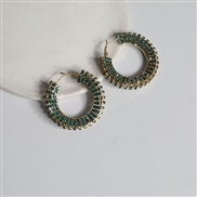 ( green)summer tree same style fully-jewelled exaggerating style earrings ear stud woman brilliant Round circle