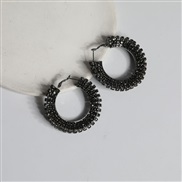 ( black)summer tree same style fully-jewelled exaggerating style earrings ear stud woman brilliant Round circle