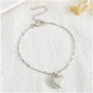 ( 1  White K   8714)occidental style brief fashion all-Purpose three-dimensional love Pearl pendant bracelet Korean sty