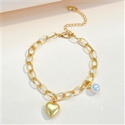 ( 4 KCgold  8774)occidental style brief fashion all-Purpose three-dimensional love Pearl pendant bracelet Korean style 