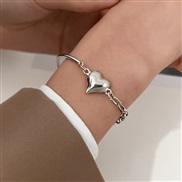 ( 7  White K7 87)occidental style brief fashion all-Purpose three-dimensional love Pearl pendant bracelet Korean style 