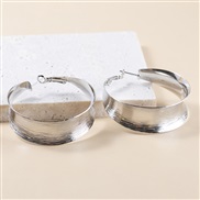 ( Silver)occidental style fashion temperament Metal earrings exaggerating three-dimensional earrings earring gift circle