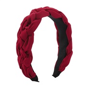 ( red)F pure color handmade weave twisted Headband  temperament width Cloth high Headband