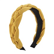 ( yellow)F pure color handmade weave twisted Headband  temperament width Cloth high Headband