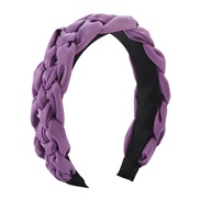 (purple)F pure color handmade weave twisted Headband  temperament width Cloth high Headband