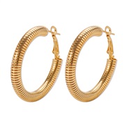 ( Gold)E occidental style geometry pattern twining circle earrings  fashion personality exaggerating wind earring