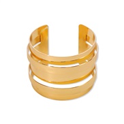 ( Gold)occidental style fashion Metal multilayer bangle  personality surface wind opening
