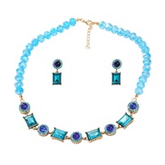 ( blue)fashion fully-jewelled earrings necklace set woman occidental style exaggerating sweater chain Bohemia